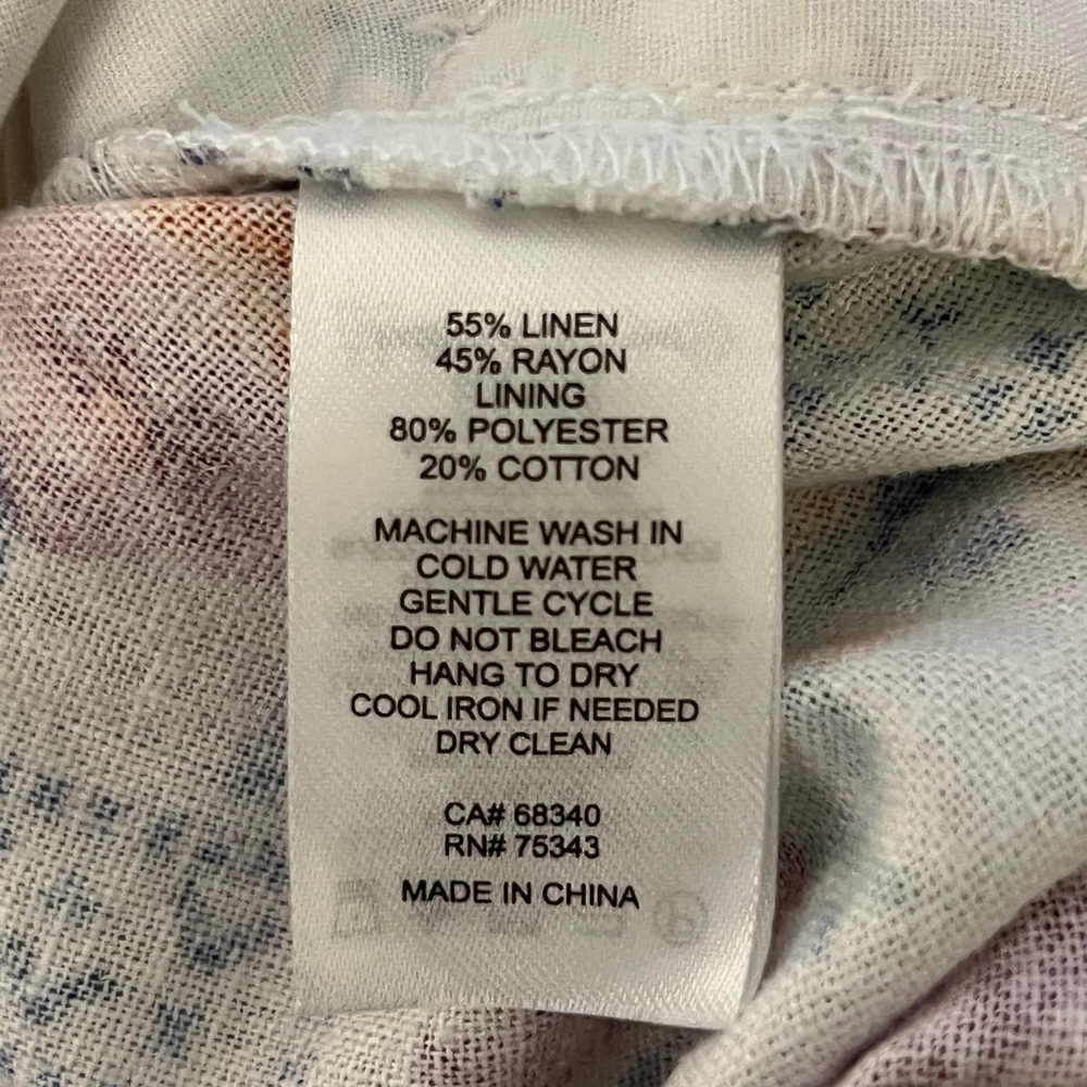 Caroline Constas Linen Blend Patchwork Floral Rom… - image 4